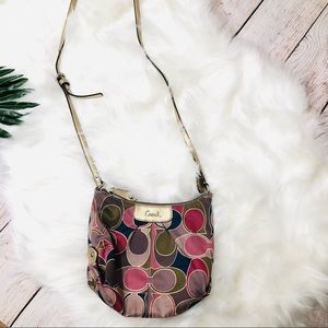 Coach crossbody bag pink green blue small
